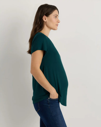 Bamboo Jersey Nursing Scoop Neck Tee