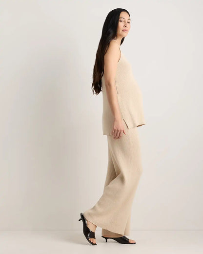Cotton Cashmere Maternity Wide Leg Pants