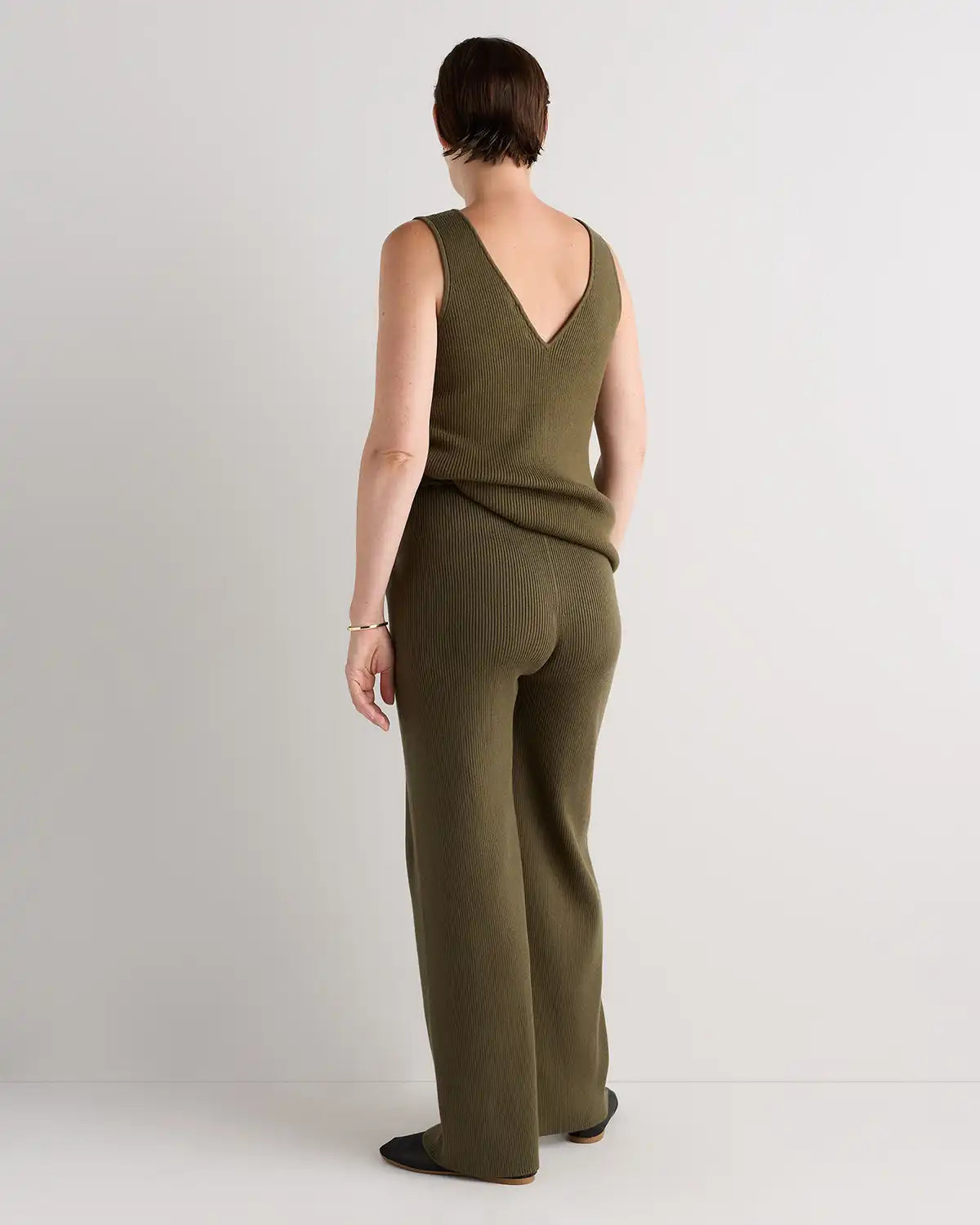 Cotton Cashmere Maternity Wide Leg Pants