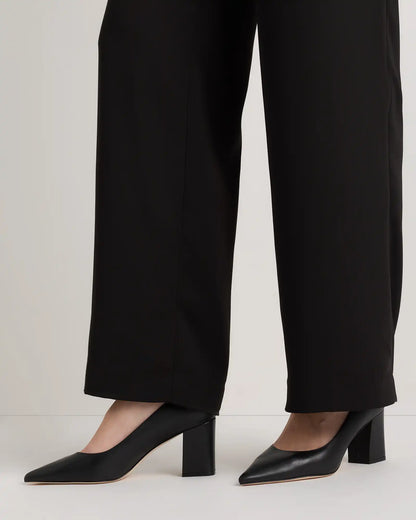 Italian Leather 65mm Block Heel Pump