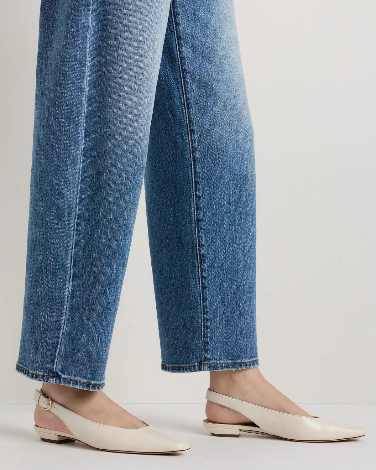 Italian Leather Slingback Flat