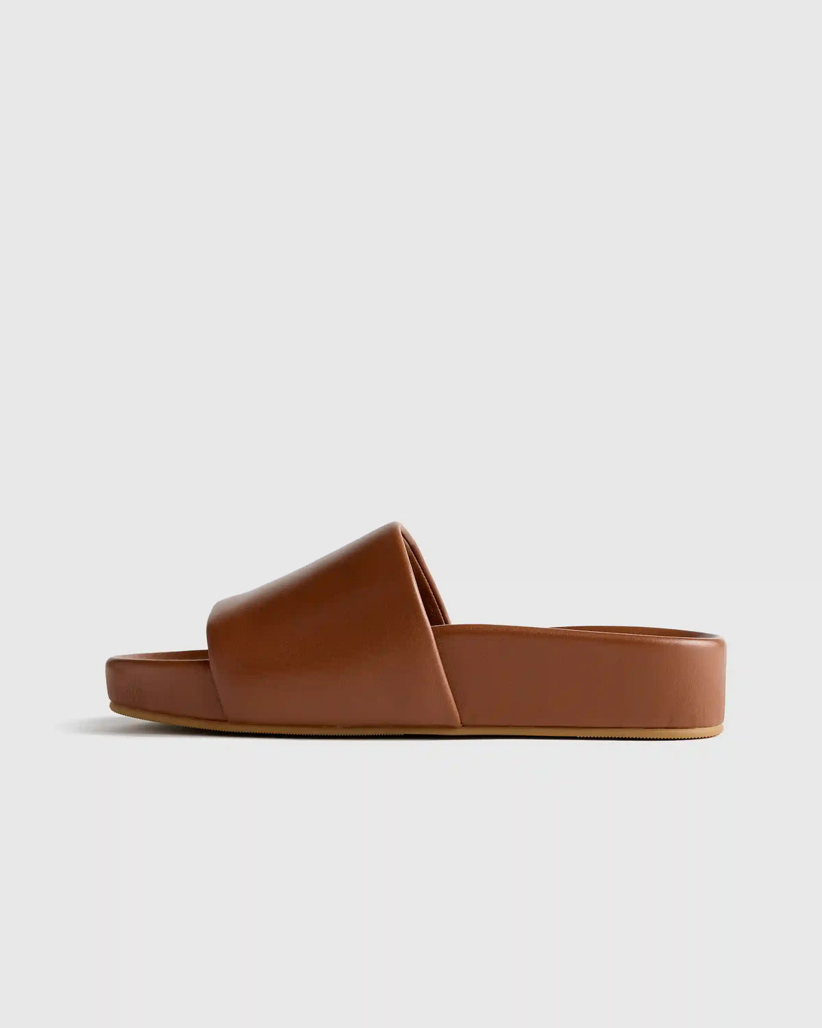 Italian Leather Platform Slide Sandal