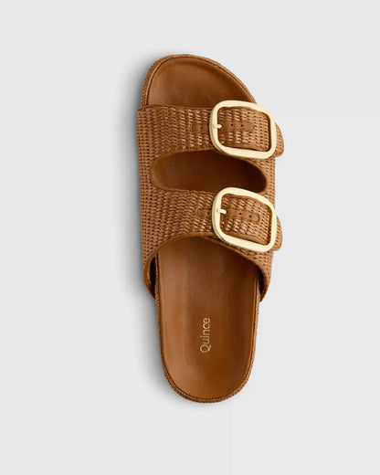 Raffia Double Buckle Sandal