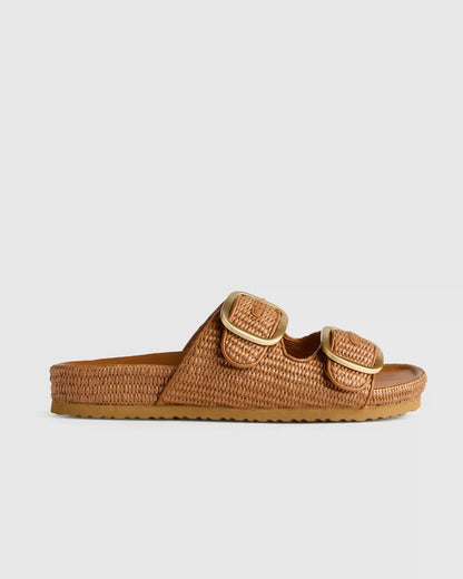 Raffia Double Buckle Sandal