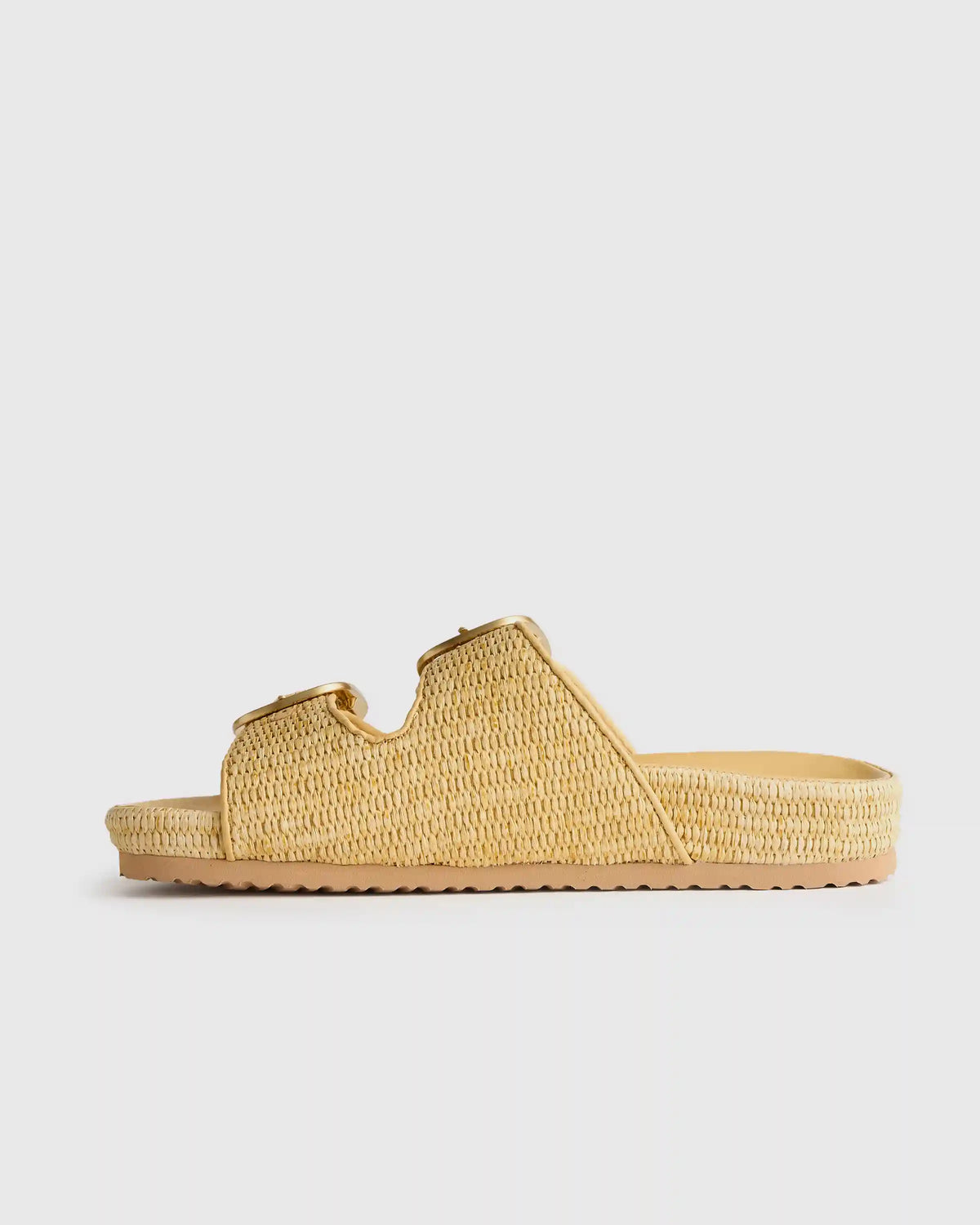Raffia Double Buckle Sandal