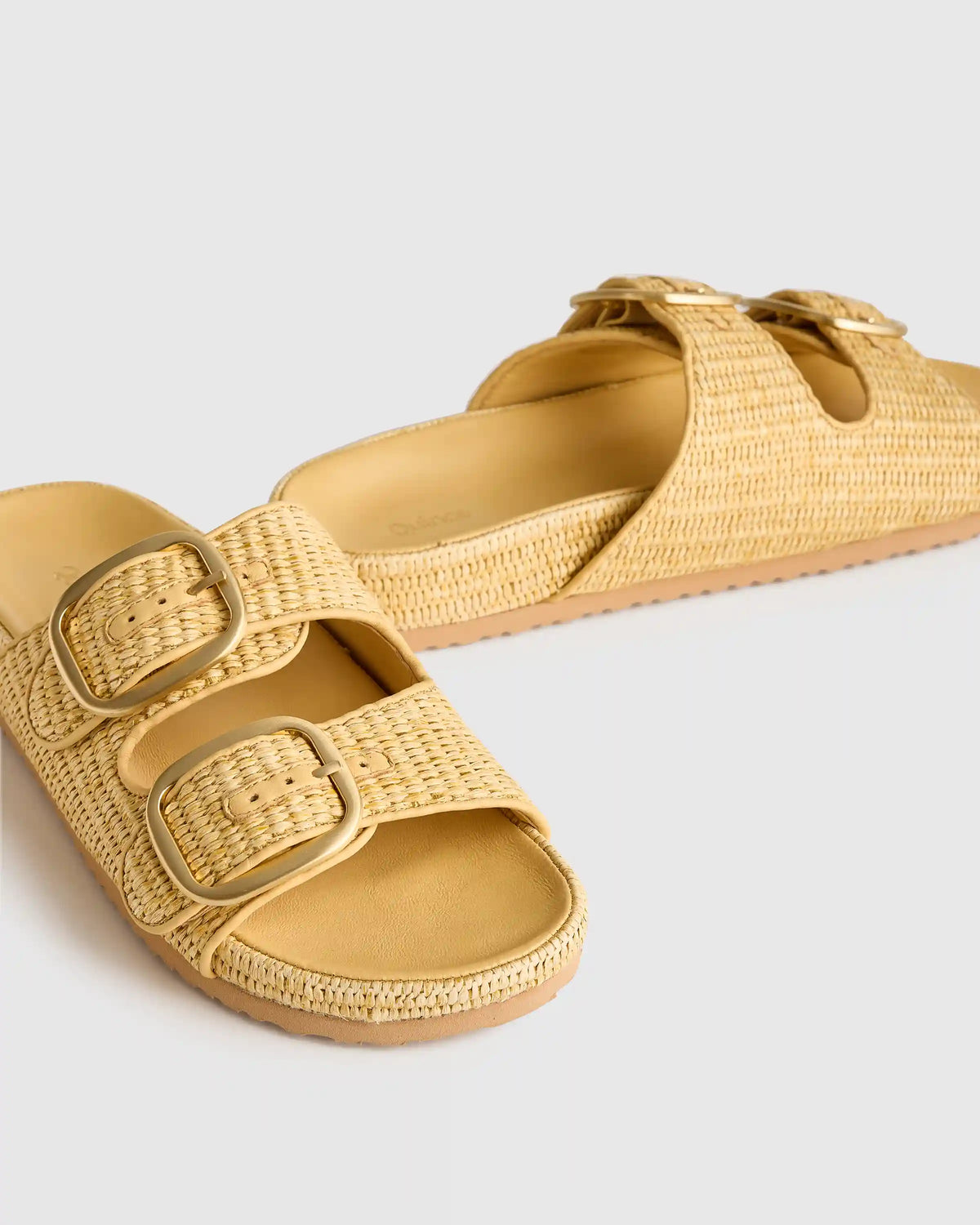 Raffia Double Buckle Sandal