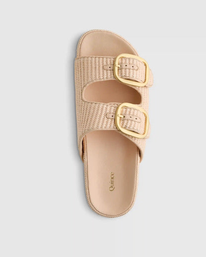 Raffia Double Buckle Sandal
