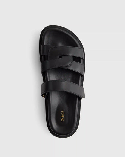 Italian Leather Sport Slide Sandal