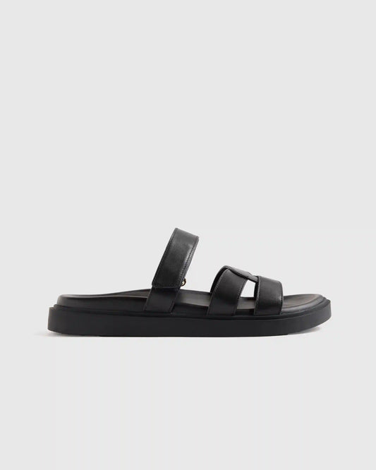 Italian Leather Sport Slide Sandal