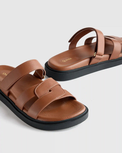 Italian Leather Sport Slide Sandal