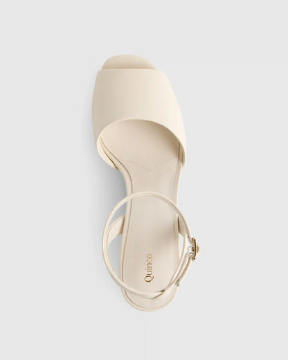 Italian Leather Platform 115mm Block Heel