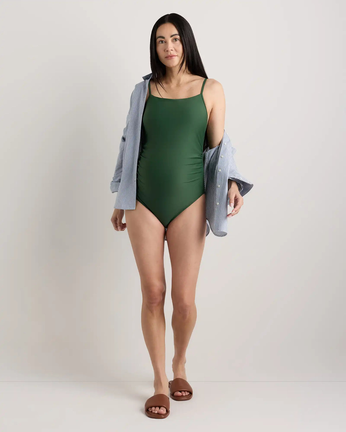 Italian Maternity Square Neck One-Piece Swimsuit