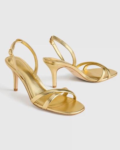 Italian Leather 75mm Slingback Heeled Sandal