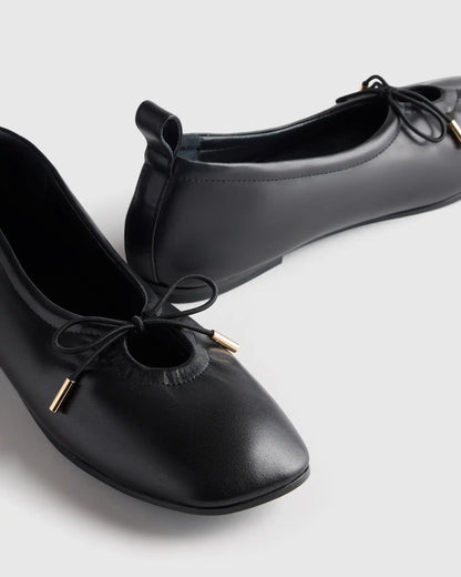 Italian Leather Keyhole Ballet Flat