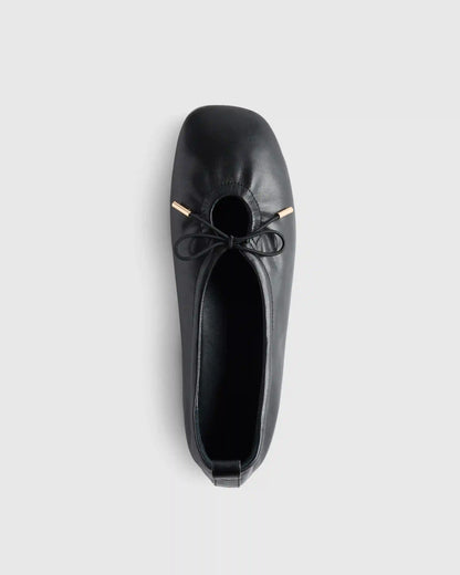 Italian Leather Keyhole Ballet Flat