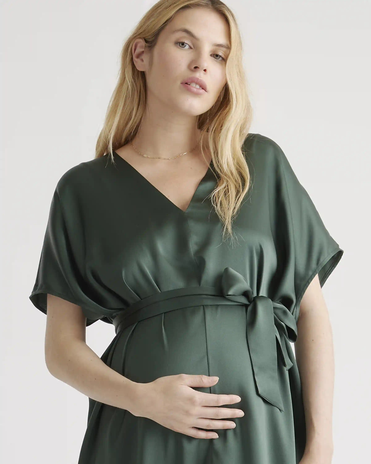 100% Washable Silk Maternity Dress