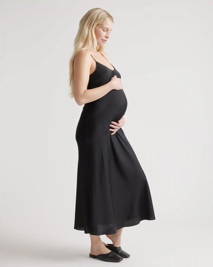 Washable Stretch Silk Maternity Slip Dress