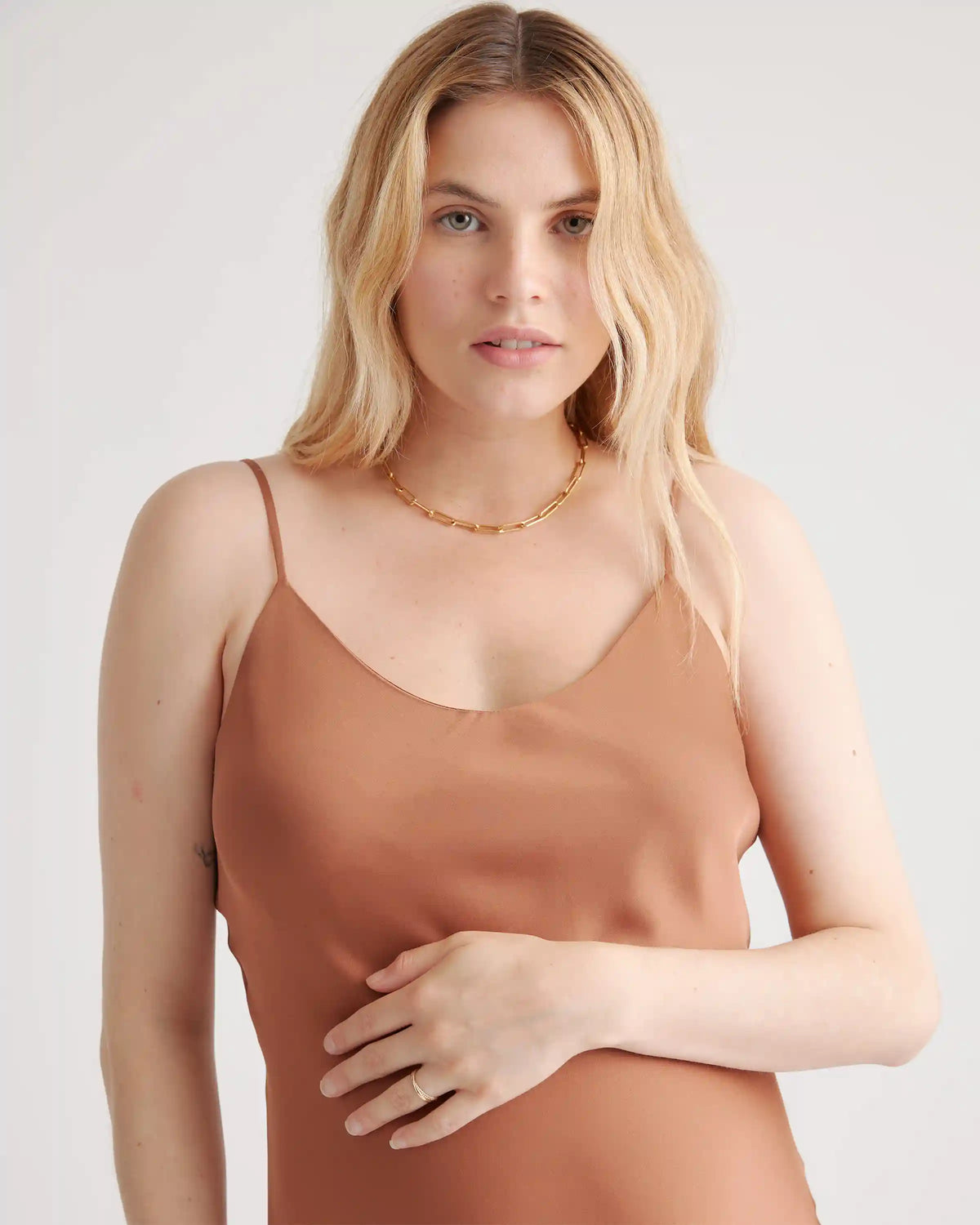 Washable Stretch Silk Maternity Slip Dress