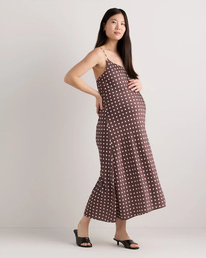 Washable Stretch Silk Maternity Slip Dress