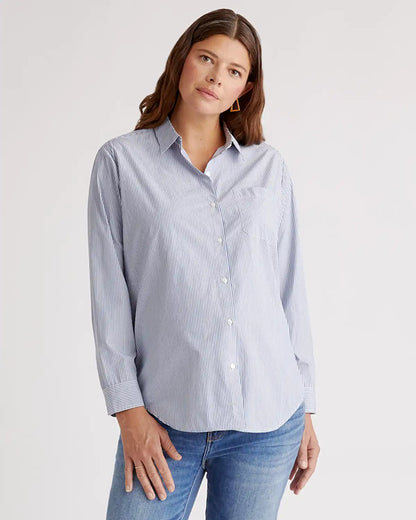 100% Organic Cotton Poplin Maternity Long Sleeve Shirt