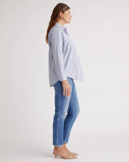 100% Organic Cotton Poplin Maternity Long Sleeve Shirt