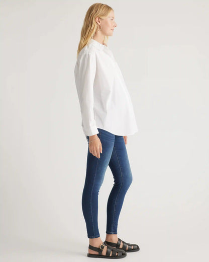 100% Organic Cotton Poplin Maternity Long Sleeve Shirt