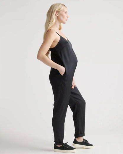 Washable Stretch Silk Maternity Jumpsuit