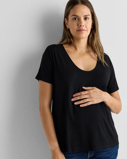 Bamboo Jersey Maternity Dolman Sleeve Tee (2-pack)