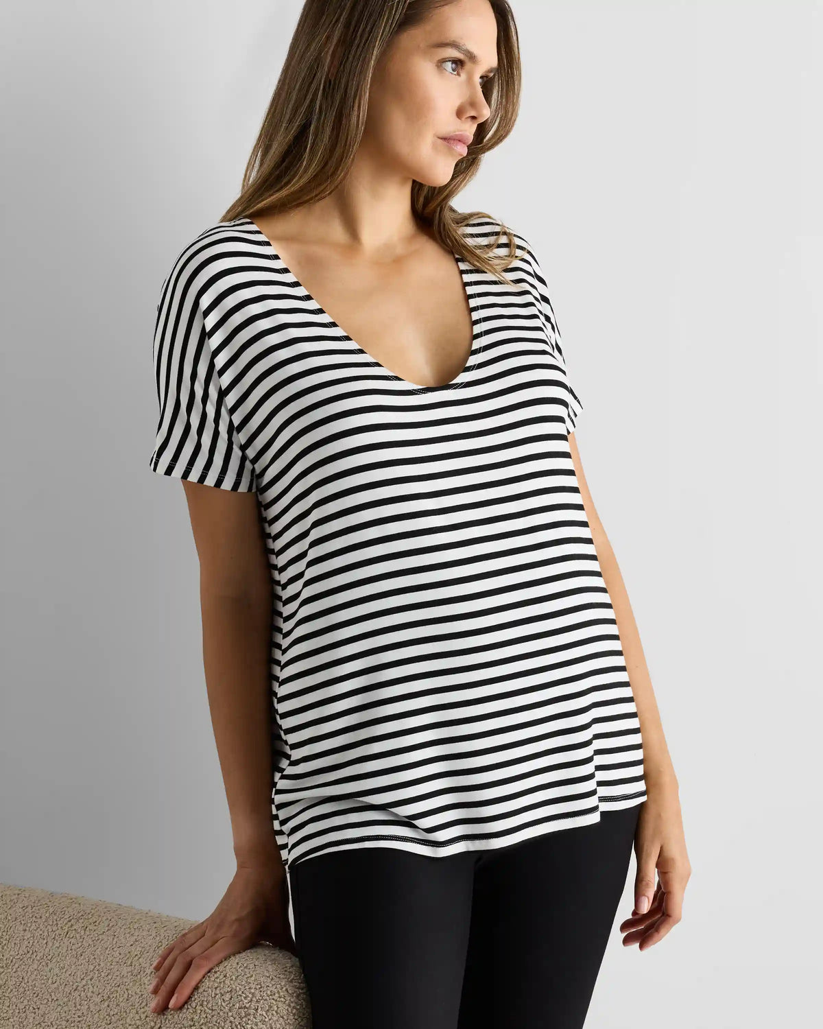 Bamboo Jersey Maternity Dolman Sleeve Tee (2-pack)