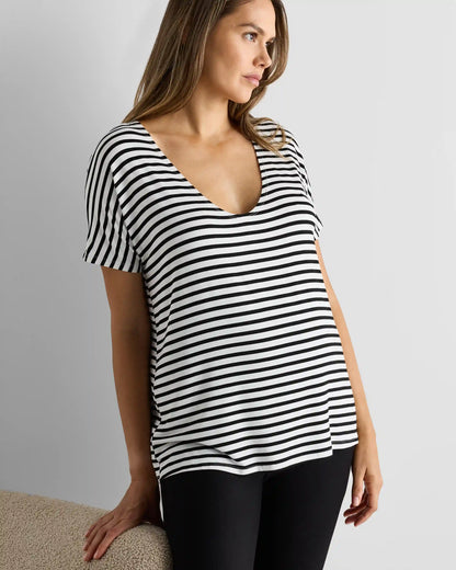 Bamboo Jersey Maternity Dolman Sleeve Tee (2-pack)