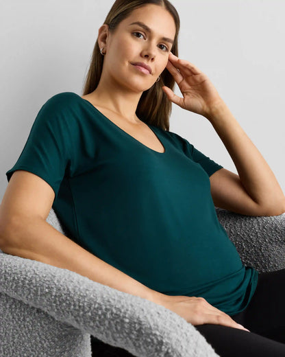 Bamboo Jersey Maternity Dolman Sleeve Tee (2-pack)