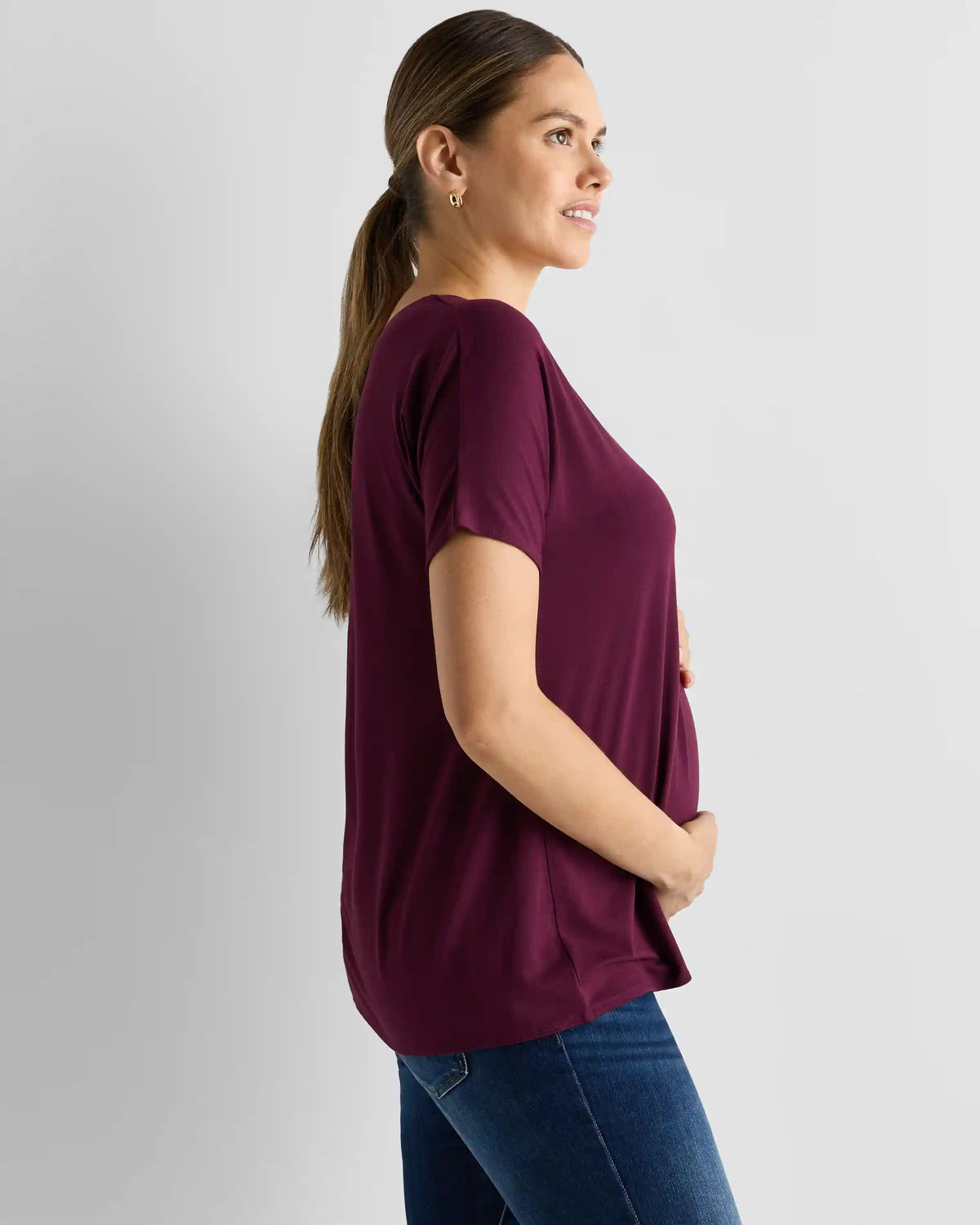 Bamboo Jersey Maternity Dolman Sleeve Tee (2-pack)