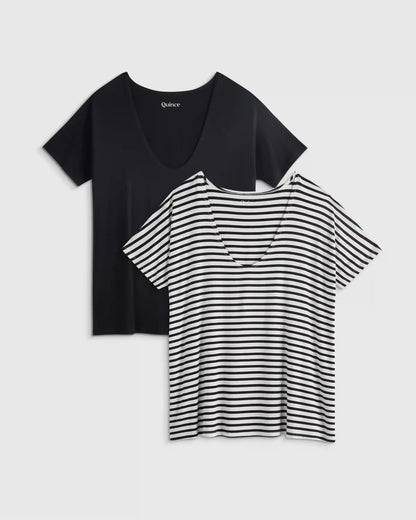 Bamboo Jersey Maternity Dolman Sleeve Tee (2-pack)