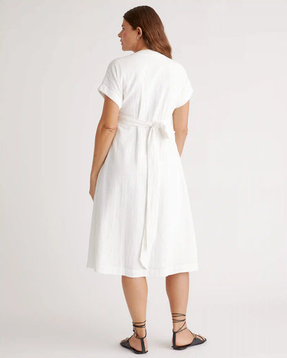 Organic Cotton Gauze Maternity Midi Dress