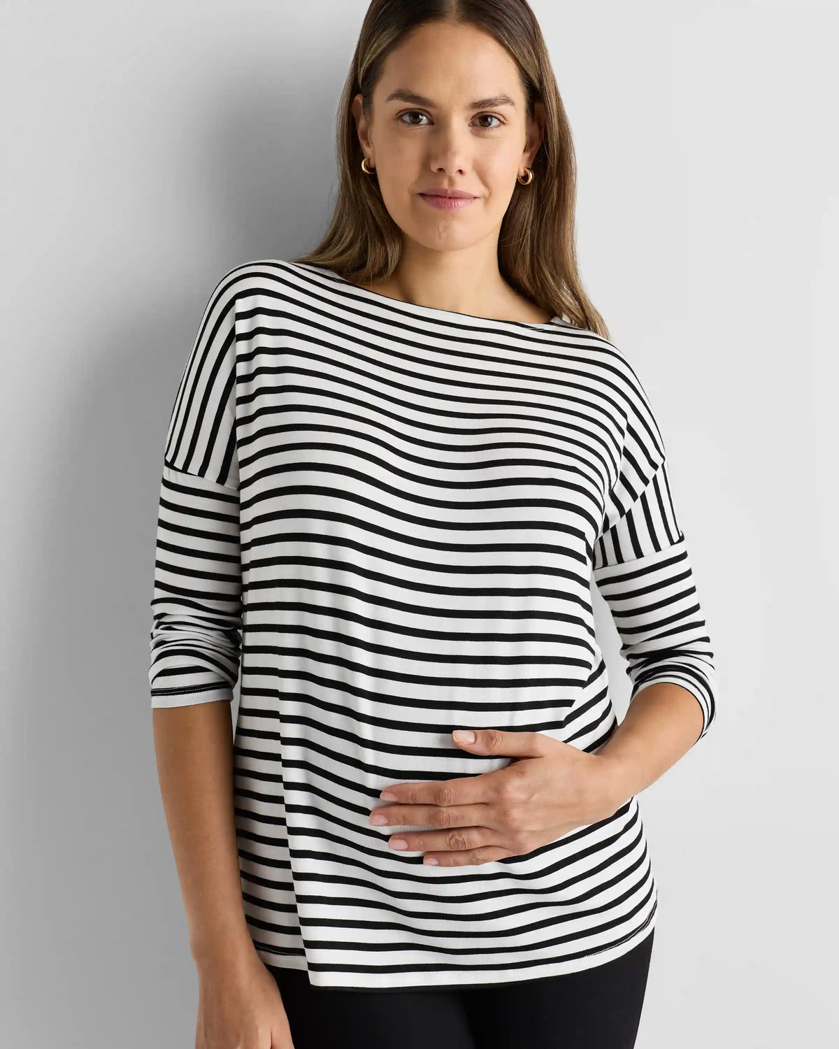Bamboo Jersey Maternity Long Sleeve Tee (2-pack)