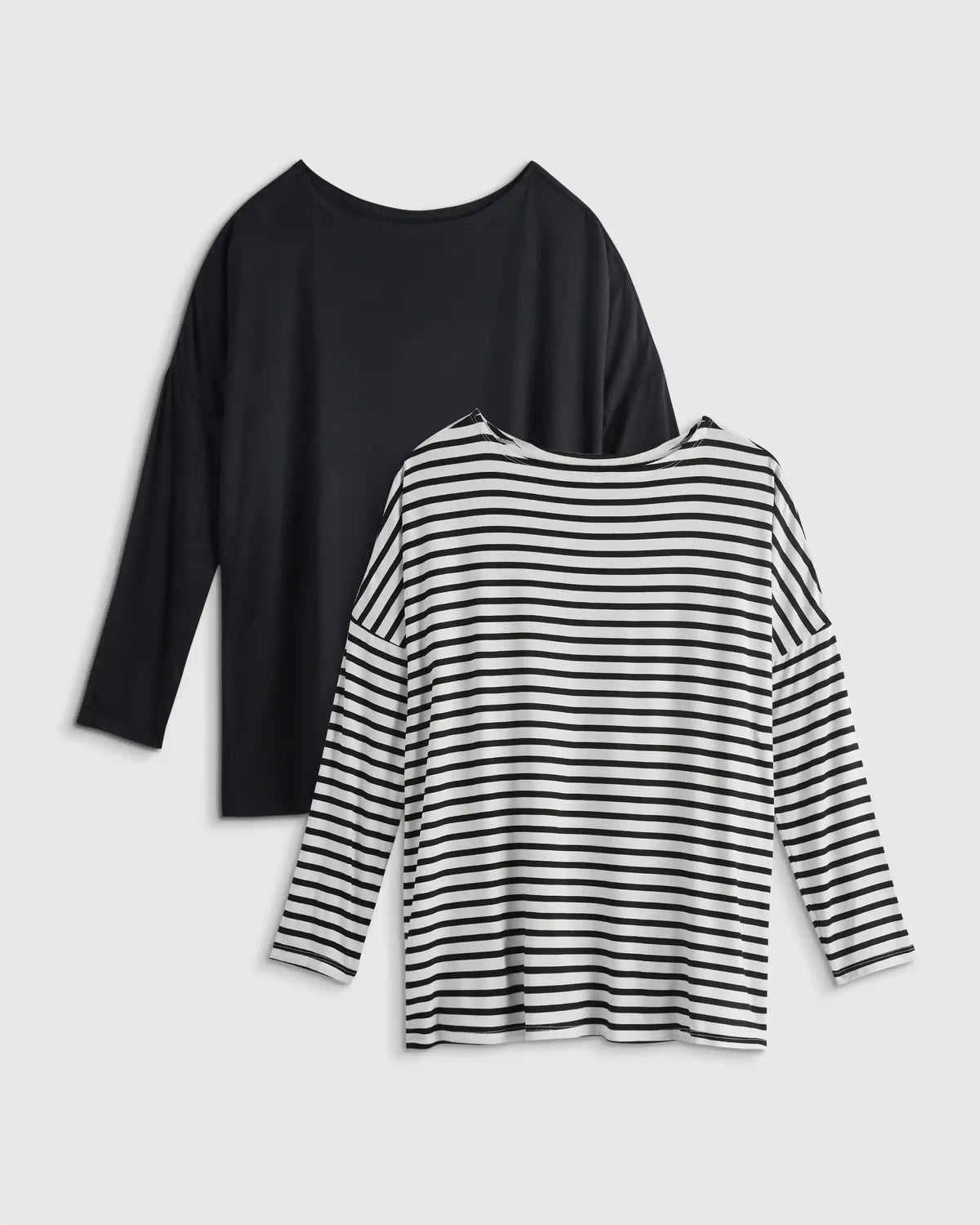 Bamboo Jersey Maternity Long Sleeve Tee (2-pack)