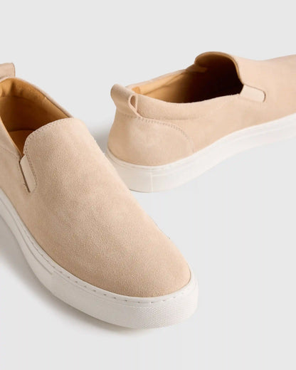Italian Calfskin Suede Slip-On Sneaker