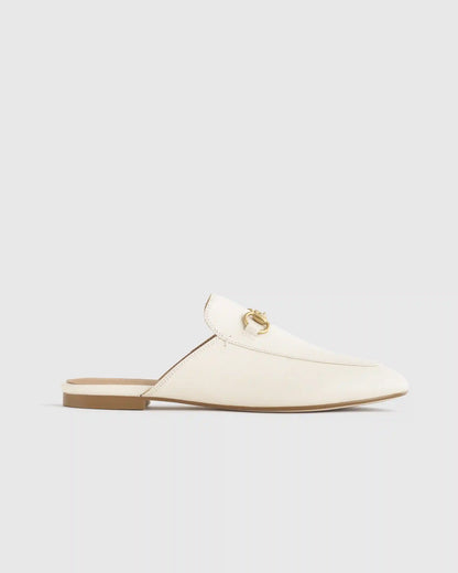 Italian Leather Horsebit Loafer Mule