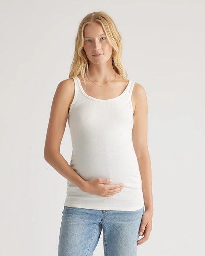 Bamboo Rib Maternity Scoop Neck Tank