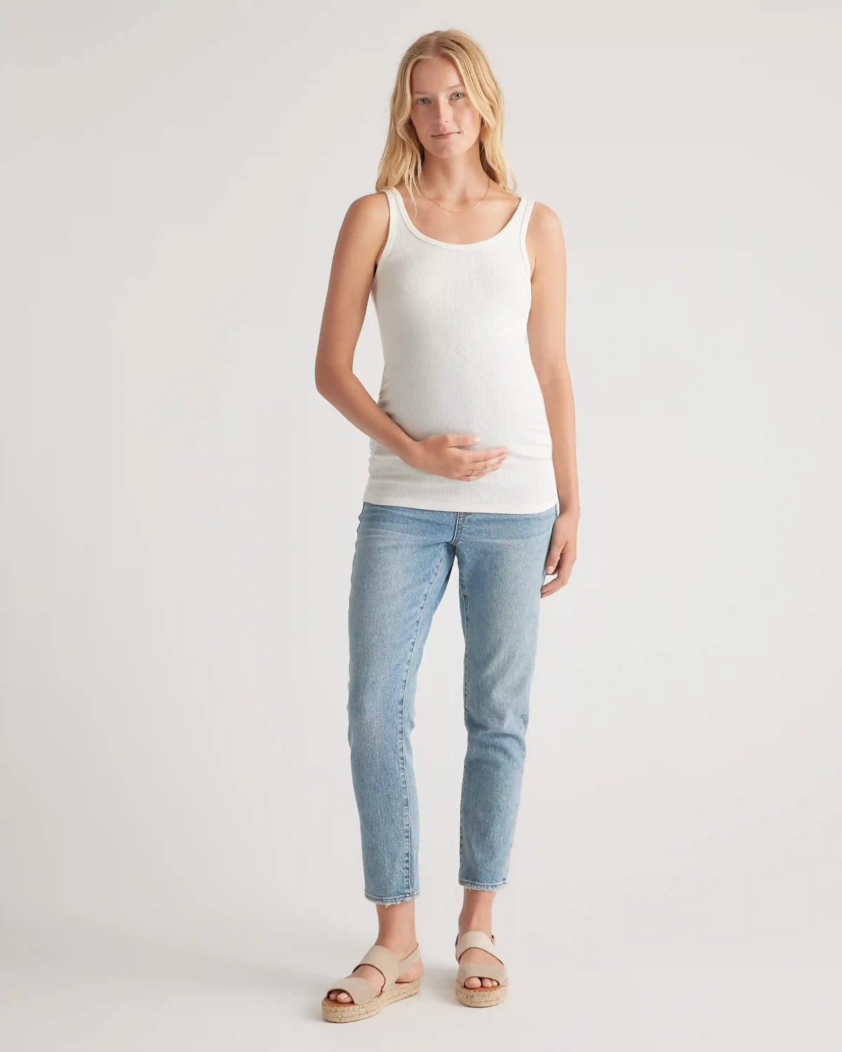 Bamboo Rib Maternity Scoop Neck Tank