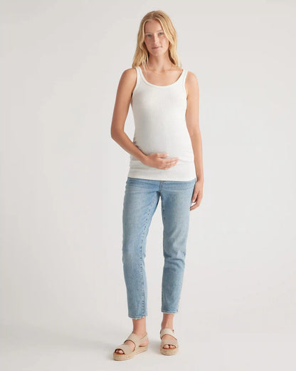 Bamboo Rib Maternity Scoop Neck Tank