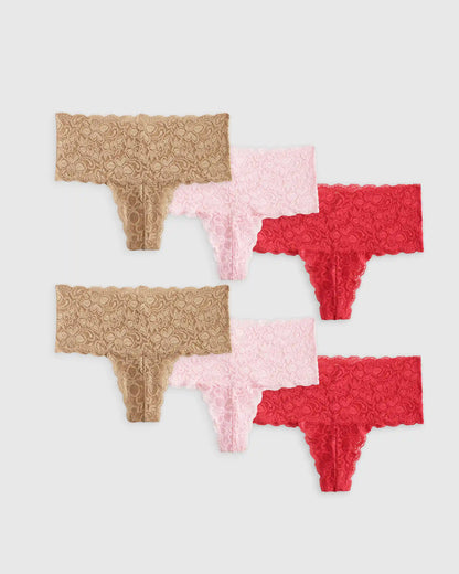 Stretch Lace Thong (6-pack)