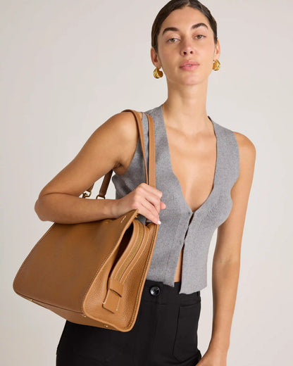 Italian Leather Medium Convertible Satchel