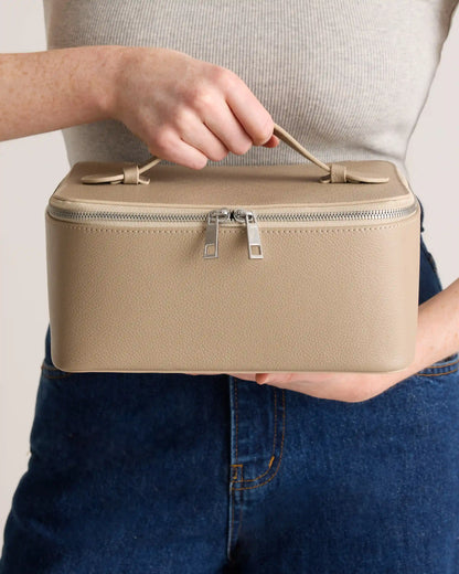 Italian Leather Travel Cosmetic Case