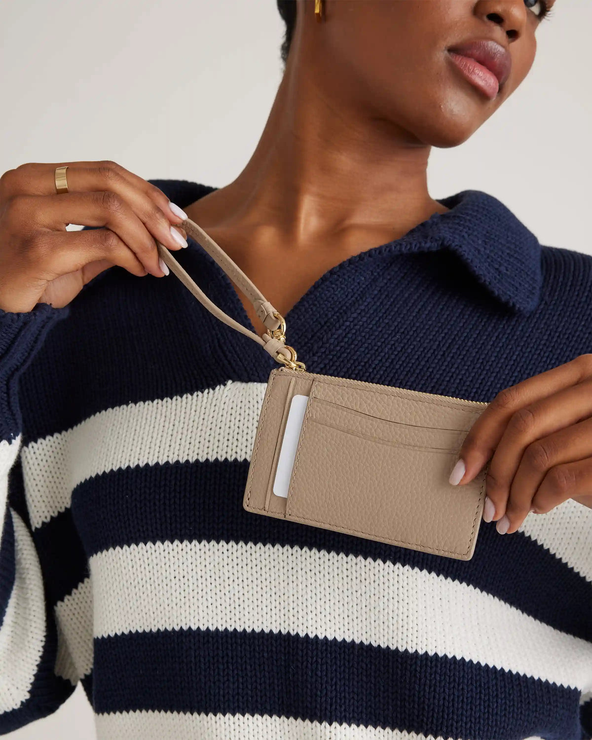 Italian Leather Card Case Wristlet