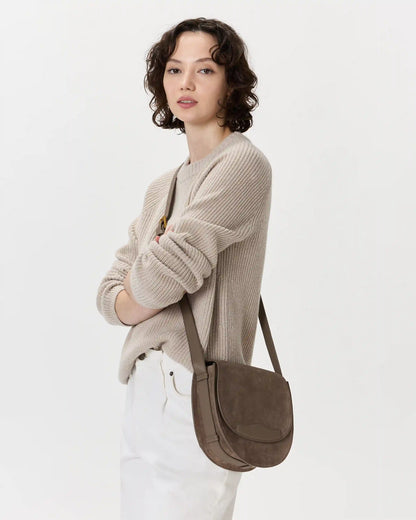 Italian Suede Saddle Bag