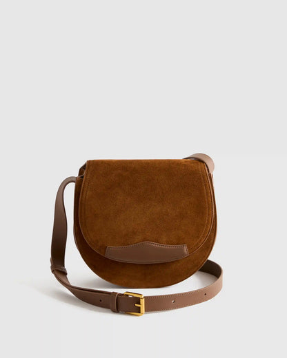 Italian Suede Saddle Bag