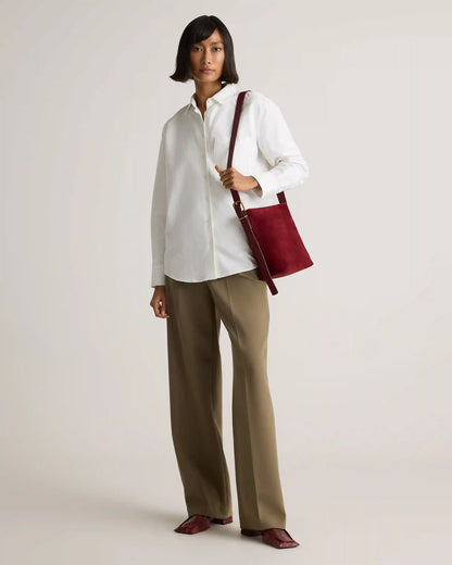 Italian Suede Bucket Crossbody
