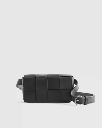 Italian Leather Handwoven Box Belt Bag