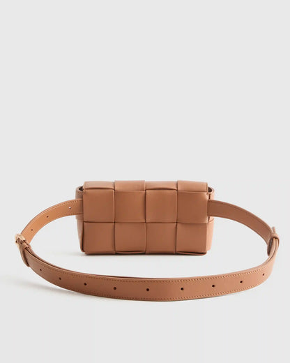 Italian Leather Handwoven Box Belt Bag